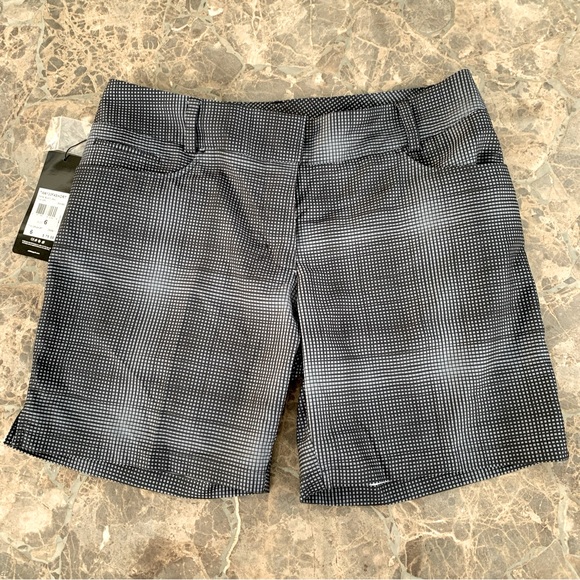 adidas Pants - Adidas Golf Shorts Women’s Size 6 Plaid Black Gray Flat Front Pockets